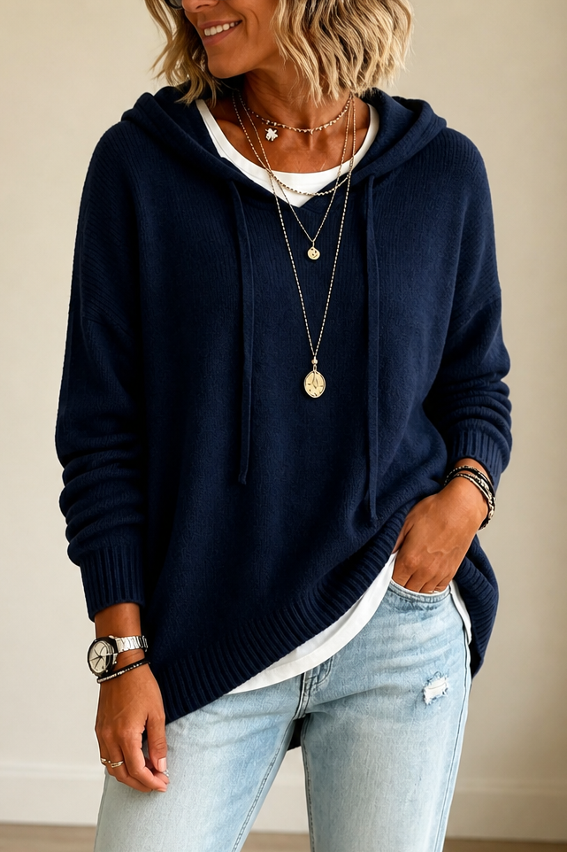 Dames Oversized Trui met Capuchon en Trekkoord