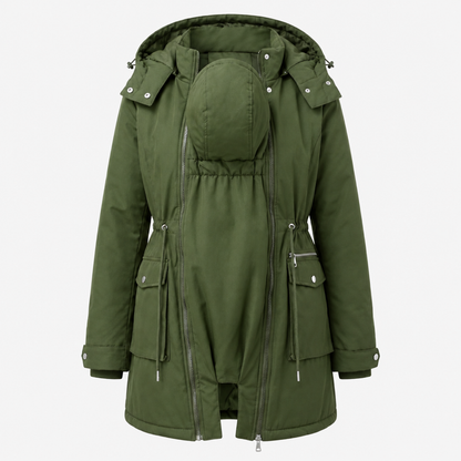3-in-1 maternity winter parka detachable puffer coat in army green