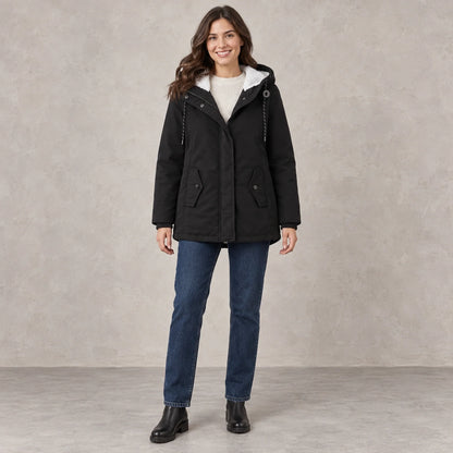 parka coat — Aurora Black front — view 2