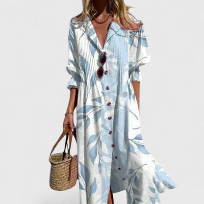 Juliana Boho Print Maxi Shirt Dress_1