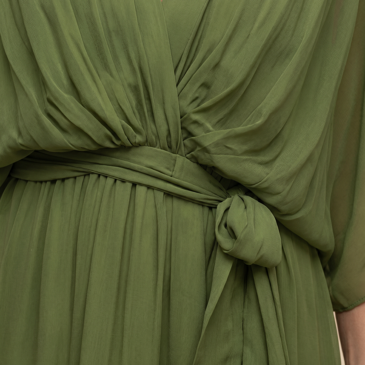 Dames Wikkeljurk Midi met V-hals en 3/4 Mouw