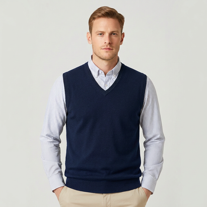 Heren Trui Mouwloos – Slim Fit met V-hals