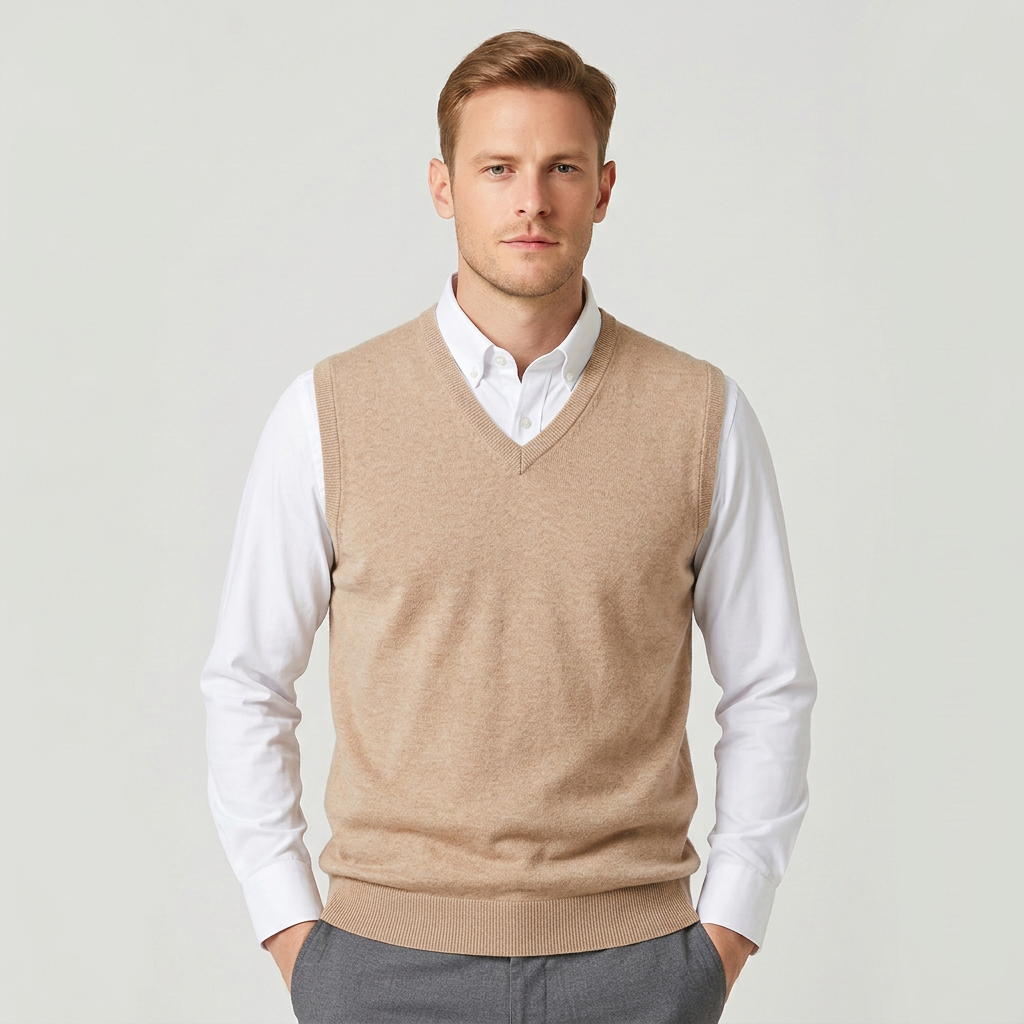 Heren Trui Mouwloos – Slim Fit met V-hals