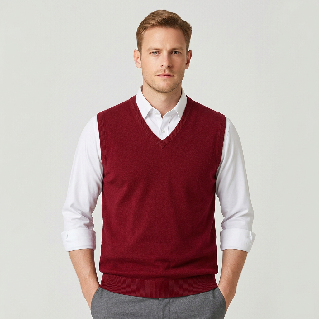 Heren Trui Mouwloos – Slim Fit met V-hals