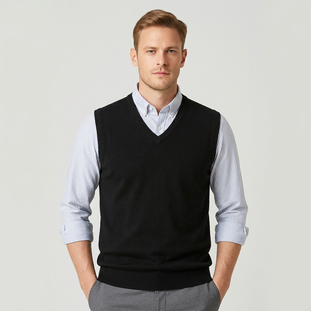Heren Trui Mouwloos – Slim Fit met V-hals