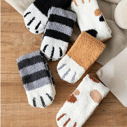 Dames Sokken met Kattenpootjes - Pluche Katoenmix