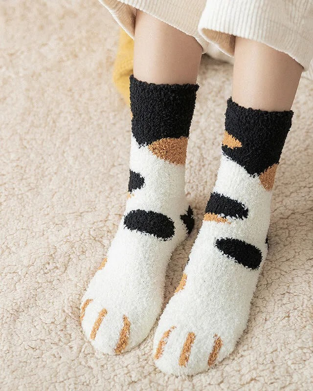 Dames Sokken met Kattenpootjes - Pluche Katoenmix