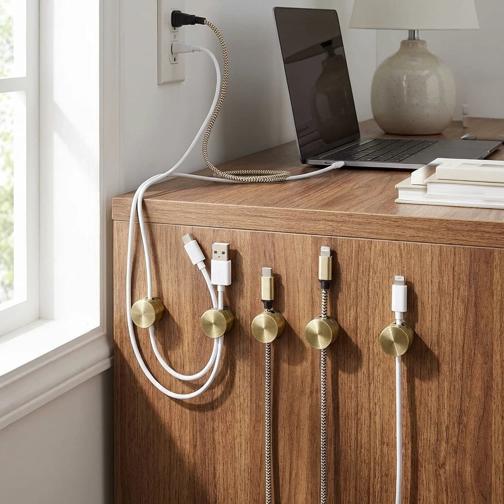 Kabel Clips Organizer - Aluminium Kabelhouders met Plakstrip