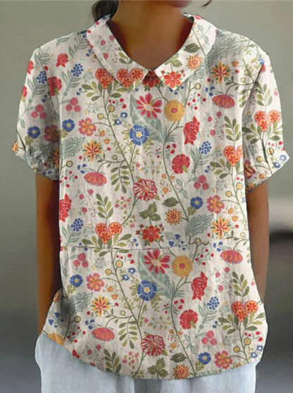 Jovina - Katoen-Linnen Blouse