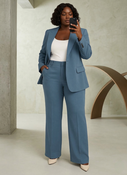 Dames Tweedelig Pak - Getailleerde Blazer met Broek