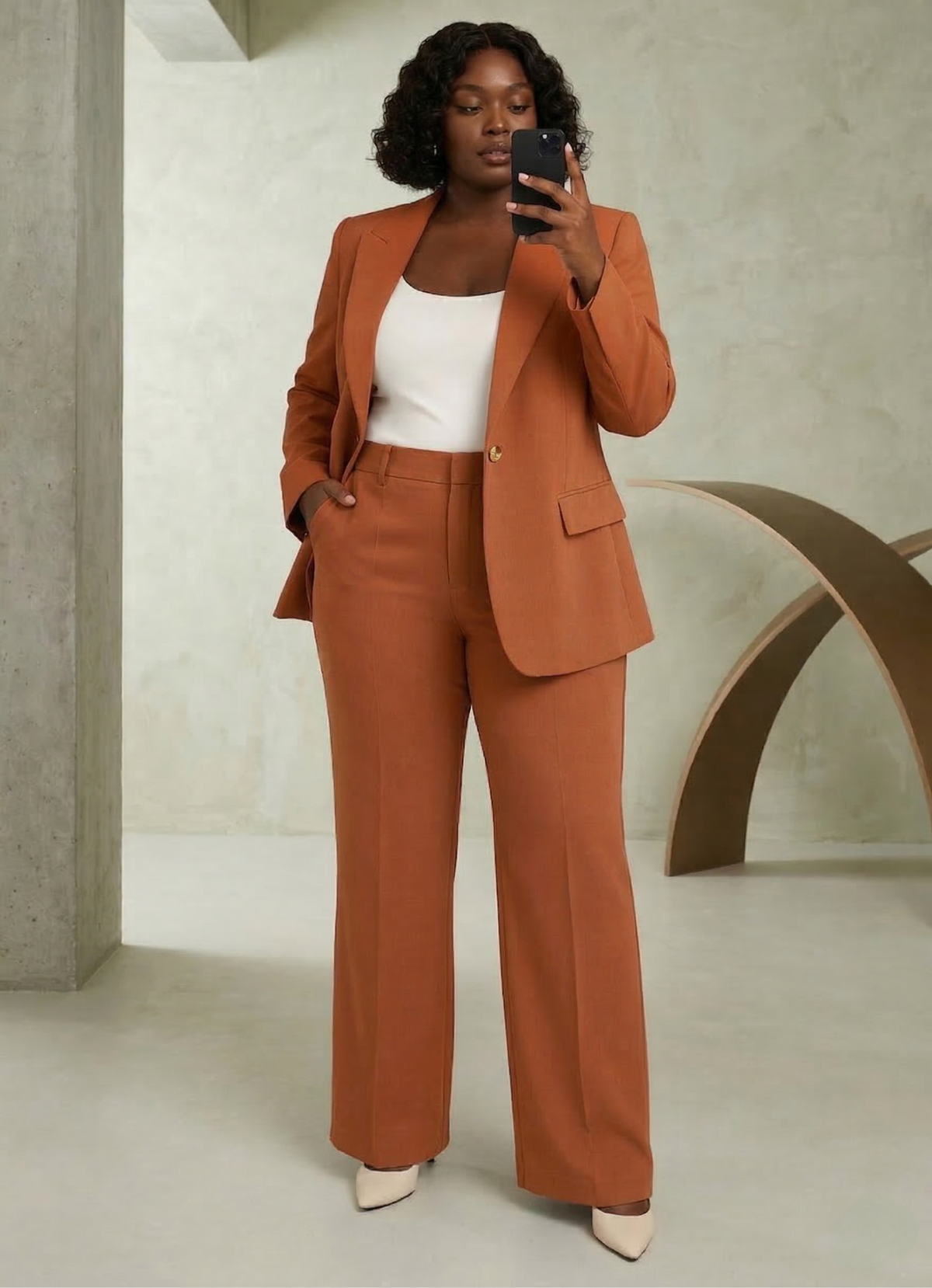 Dames Tweedelig Pak - Getailleerde Blazer met Broek