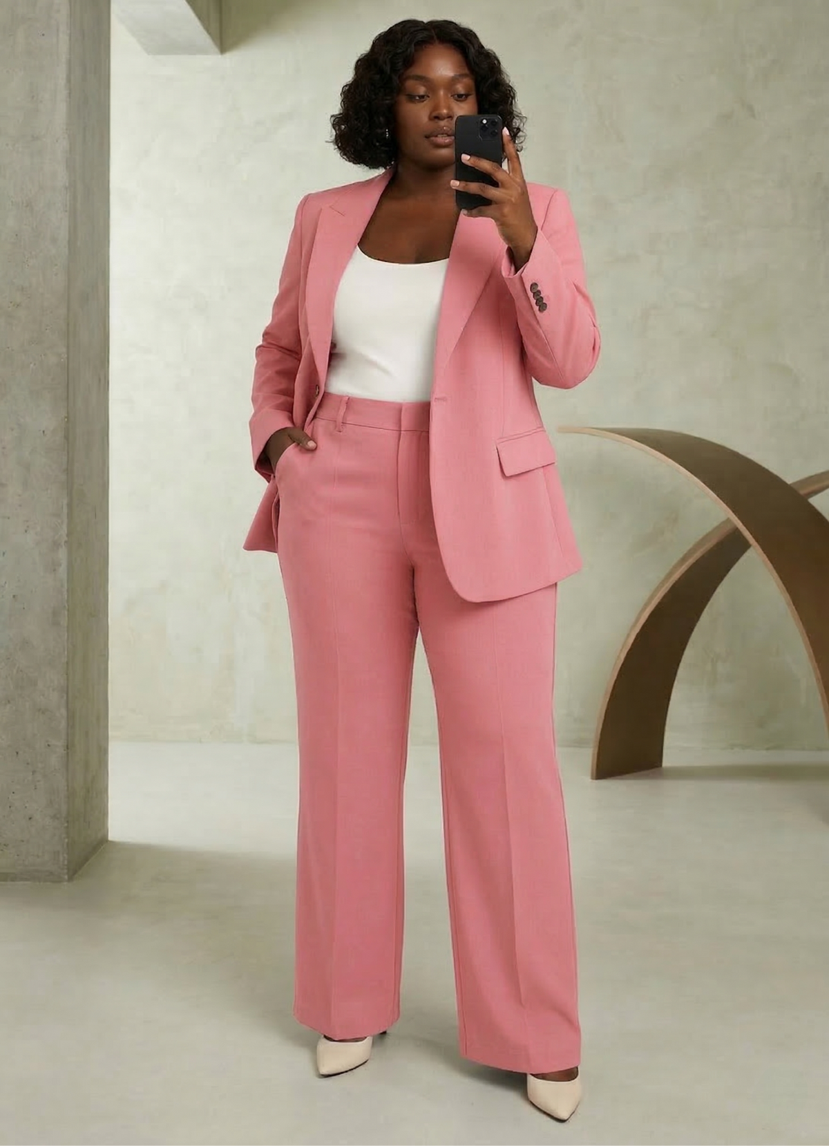 Dames Tweedelig Pak - Getailleerde Blazer met Broek