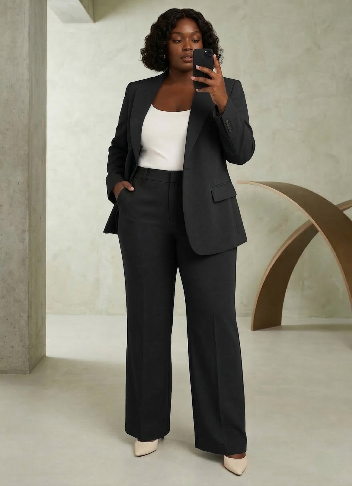 Dames Tweedelig Pak - Getailleerde Blazer met Broek