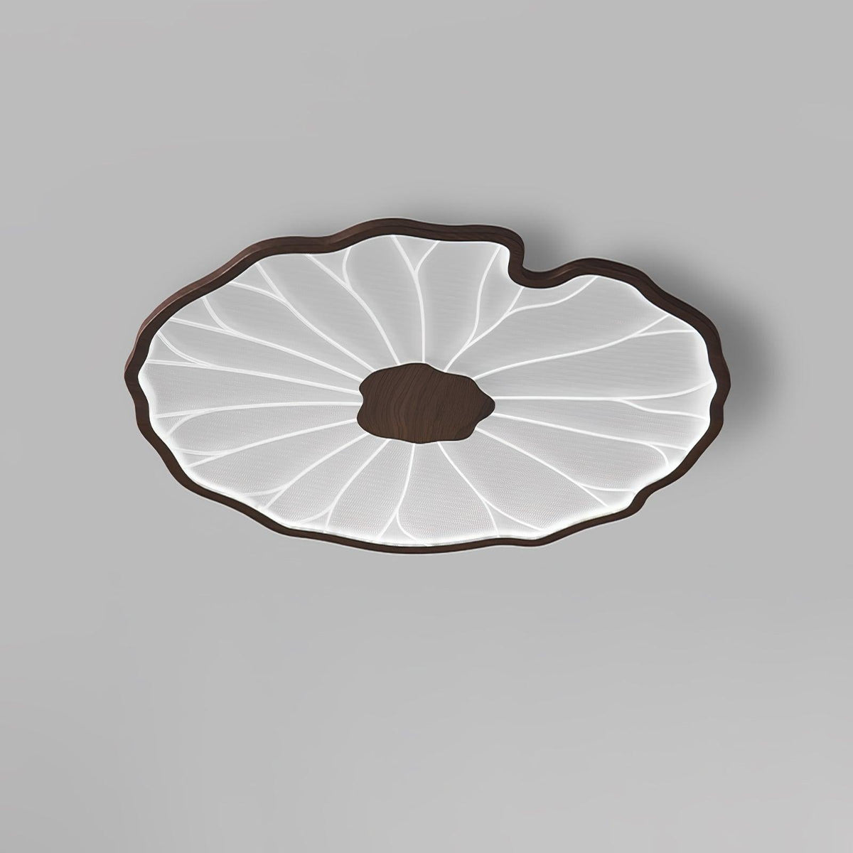 Plafondlamp Scandinavisch Lotusbladvorm met Geïntegreerde LED en Houtnerf Design