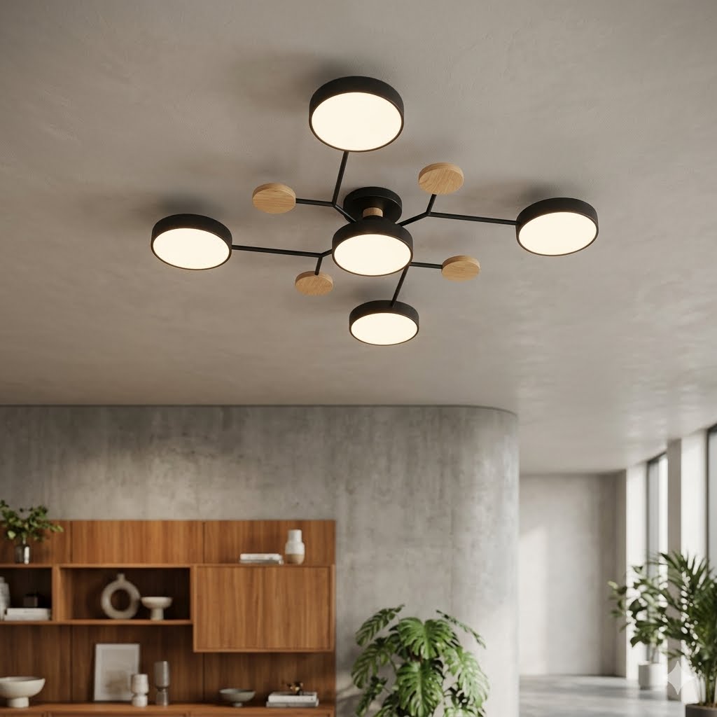 Plafondlamp Scandinavisch Design met Multi-Arm en Geïntegreerde LED