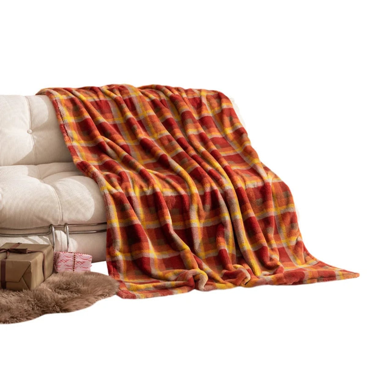 plaid fleece throw blanket