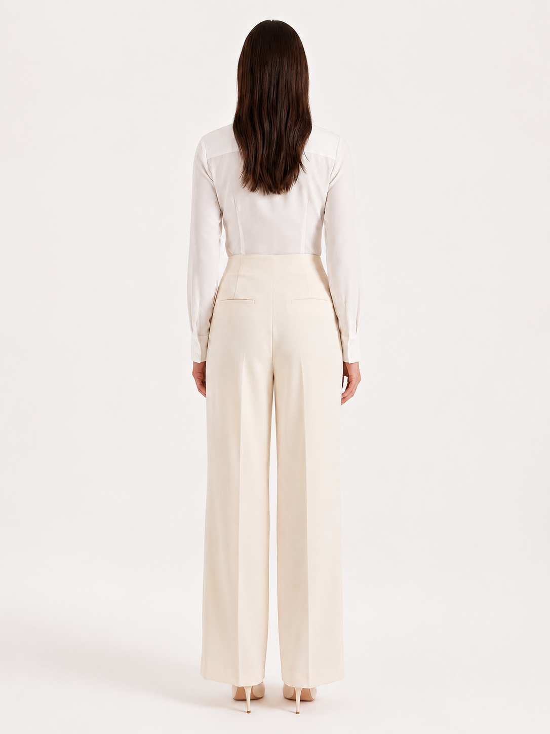 Dames High-Waisted Broek – Wijde Pijp, Casual voor Dagelijks Gebruik
