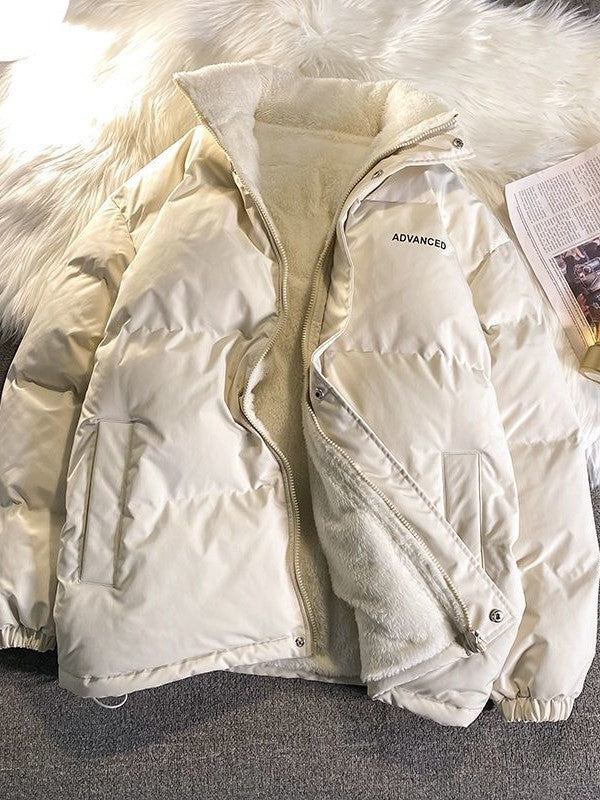 Dames Vintage Korte Gevoerde Jas – Effen, Opstaande Kraag met Rits, Tussenjas voor Herfst