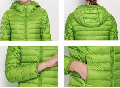 Dames Lichtgewicht Gewatteerde Donsjas – Puffer jas met Donsvulling, Casual Outdoor Tussenjas voor Herfst en Winter