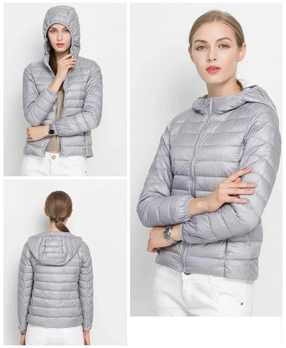 Dames Lichtgewicht Gewatteerde Donsjas – Puffer jas met Donsvulling, Casual Outdoor Tussenjas voor Herfst en Winter