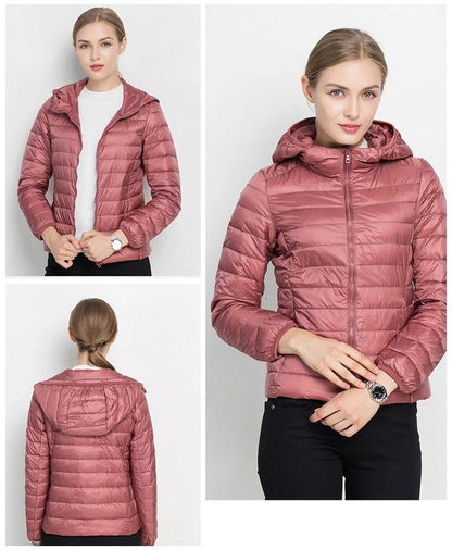 Dames Lichtgewicht Gewatteerde Donsjas – Puffer jas met Donsvulling, Casual Outdoor Tussenjas voor Herfst en Winter