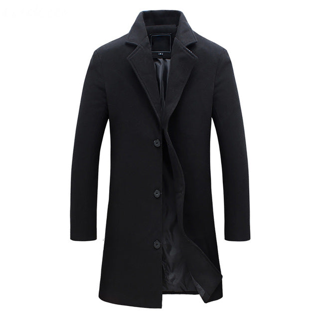 Heren Trenchcoat Winterjas - Klassieke Lange Jas voor Koud Weer