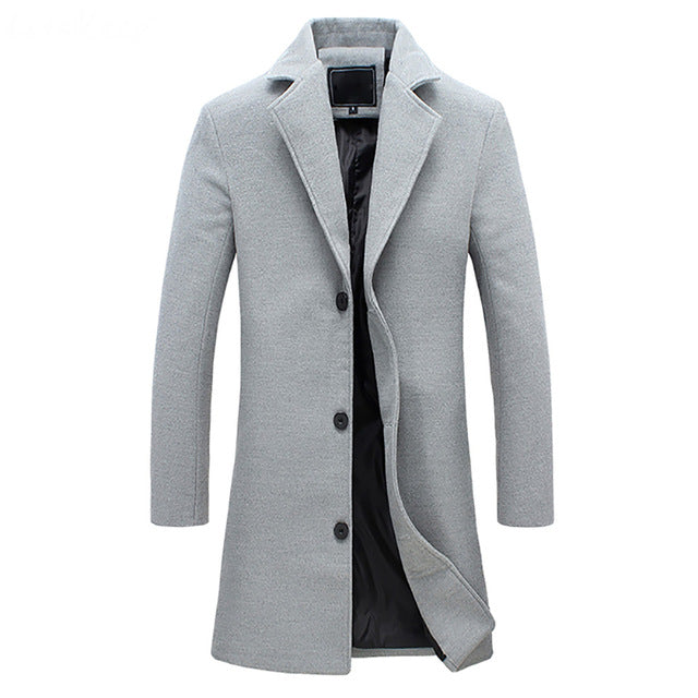 Heren Trenchcoat Winterjas - Klassieke Lange Jas voor Koud Weer