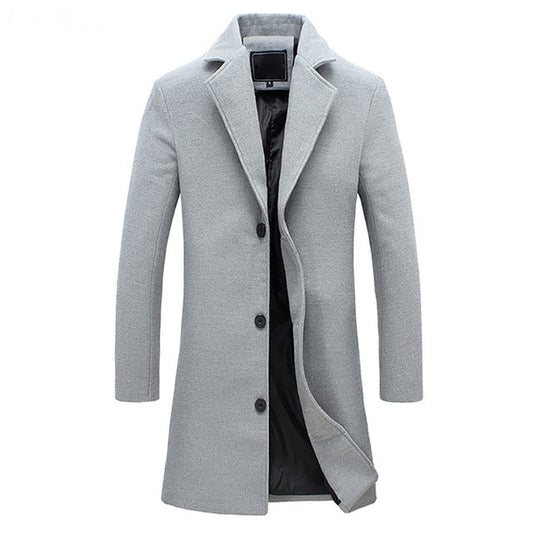 Heren Trenchcoat Winterjas - Klassieke Lange Jas voor Koud Weer