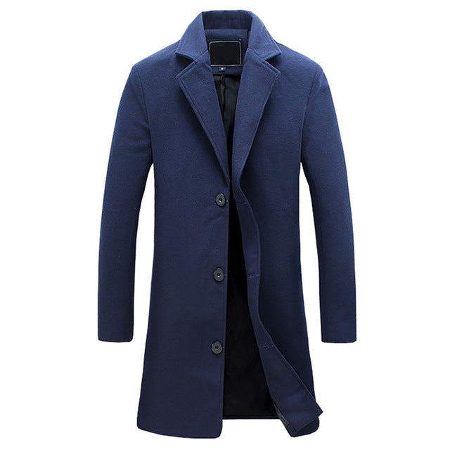Heren Trenchcoat Winterjas - Klassieke Lange Jas voor Koud Weer