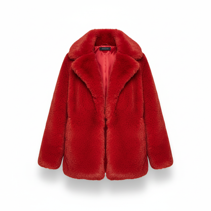 Dames Gewatteerde Jas met Faux-Fur Kraag – Winterjas