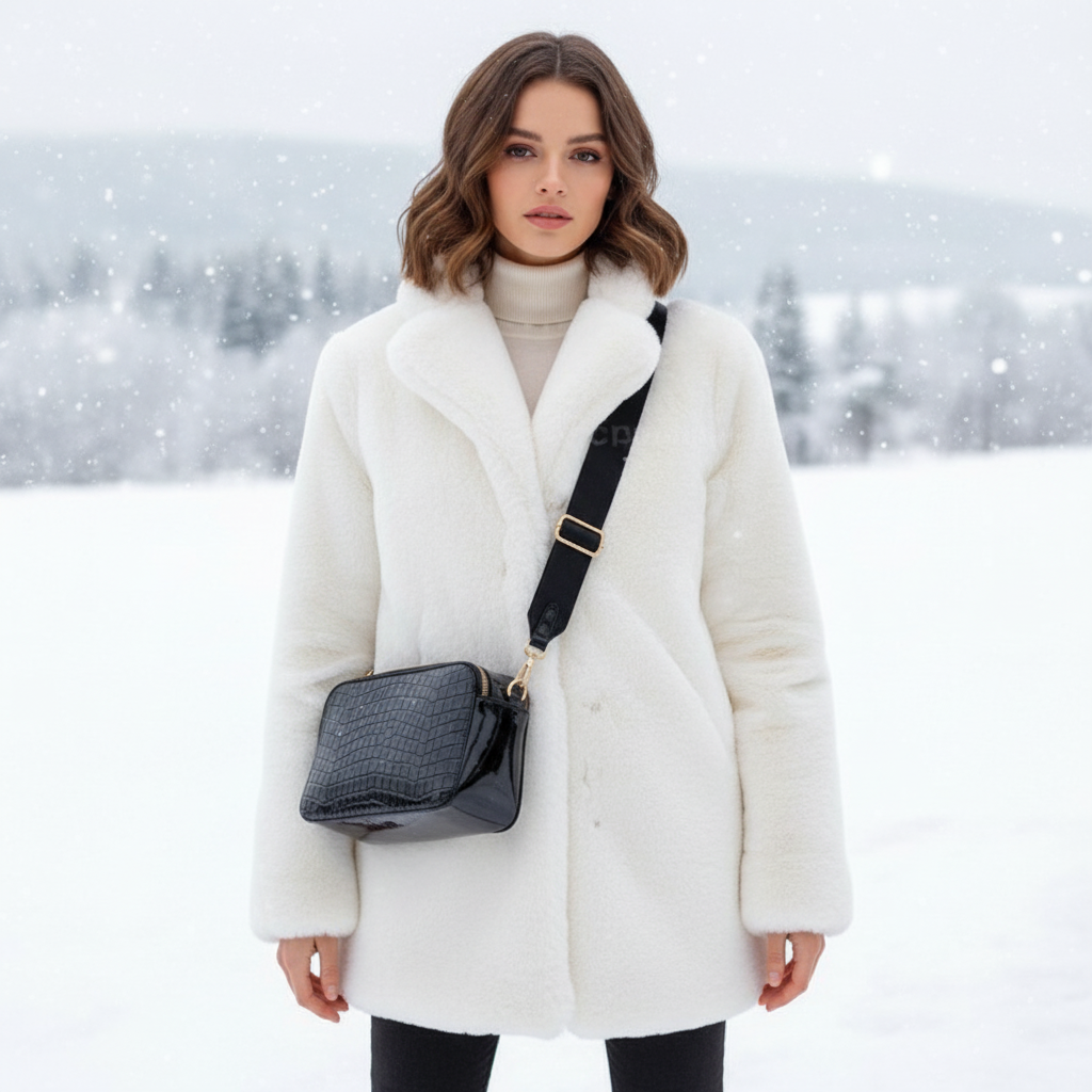 Dames Gewatteerde Jas met Faux-Fur Kraag – Winterjas