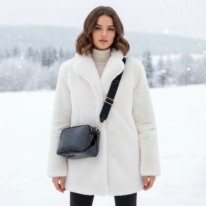 Dames Gewatteerde Jas met Faux-Fur Kraag – Winterjas