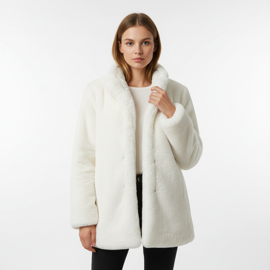 Dames Gewatteerde Jas met Faux-Fur Kraag – Winterjas