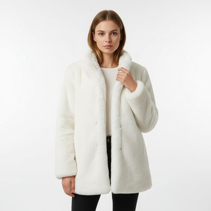 Dames Gewatteerde Jas met Faux-Fur Kraag – Winterjas