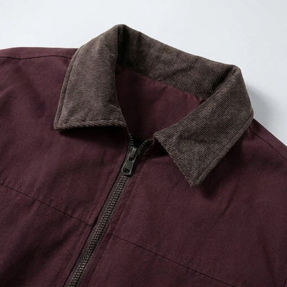 Orbetello Workwear Jacket — Red, studio construction detail