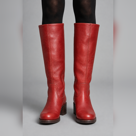 Botas altas ortopédicas de mujer con tacón cuadrado