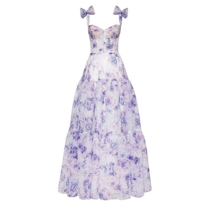 Eliora - Fleurige Jurk met Strikdetails