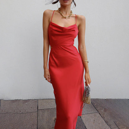 Vivenne - Elegante Cowl Neck Midi Jurk