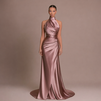 Valencia - Satijnen One-Shoulder Jurk