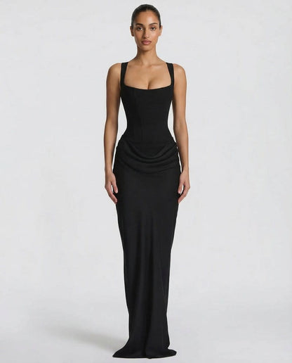 Anastasia Corset Draped Maxi Dress_1