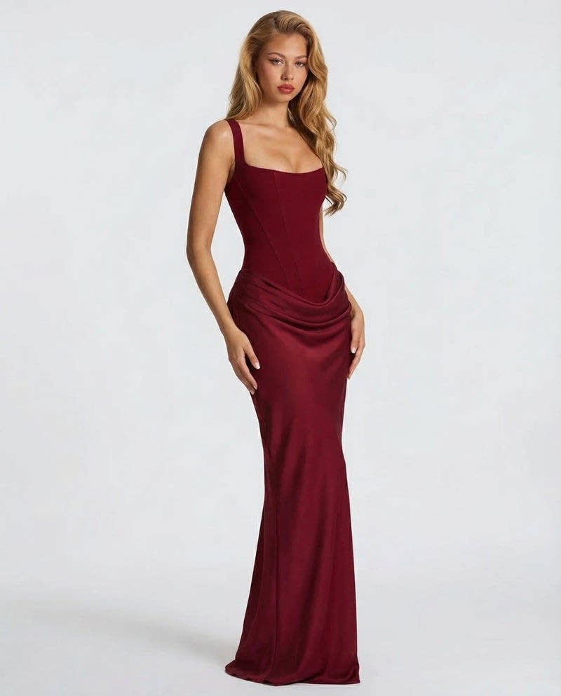 Anastasia Corset Draped Maxi Dress_11
