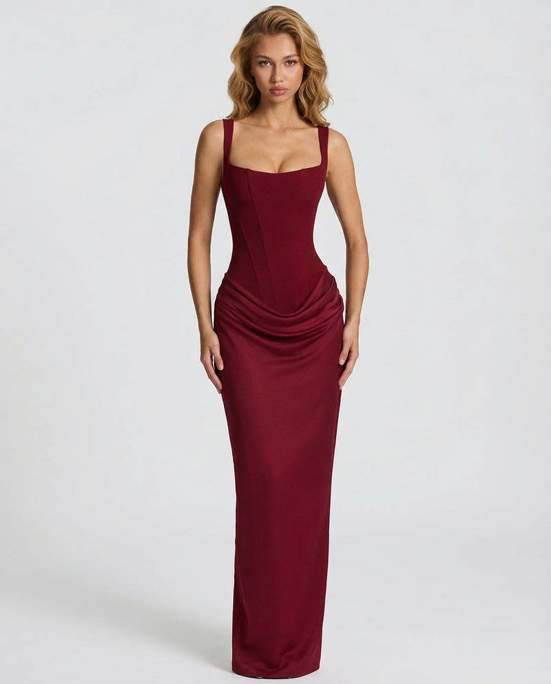 Anastasia Corset Draped Maxi Dress_12