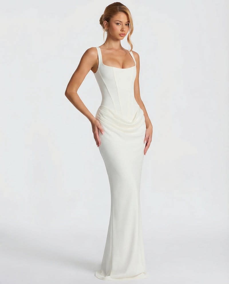 Anastasia Corset Draped Maxi Dress_8