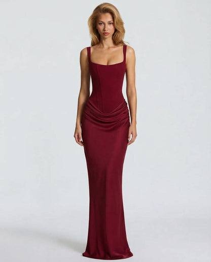 Anastasia Corset Draped Maxi Dress_9