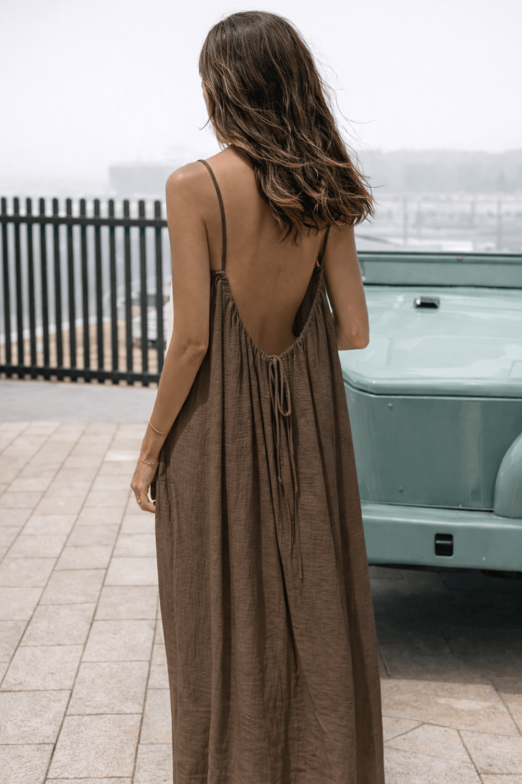 Dames Zomerjurk Maxi met Open Rug - Verstelbare Rugopening en Vloeiende Snit