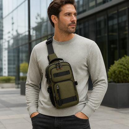 Ethan Lightweight Multi Pocket Chest Sling Bag adult view — view 8