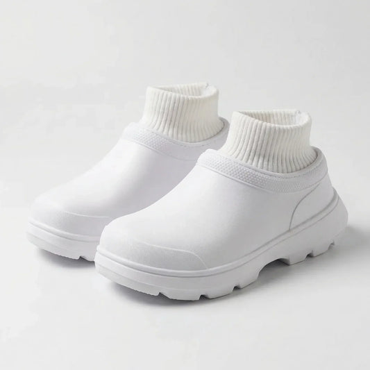 Dames Waterdichte Clogs met Gebreide Boord