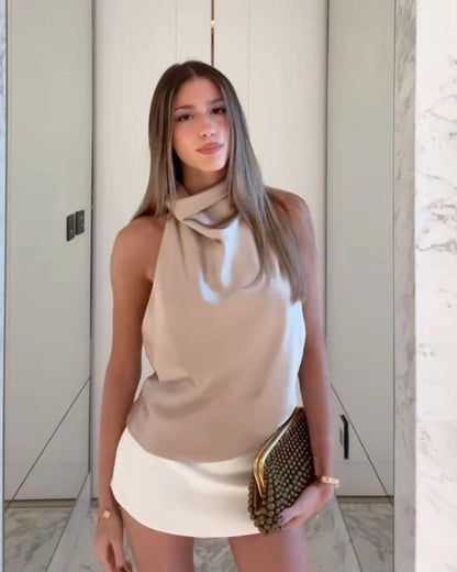 Dames Getailleerde Top – Halter, Geschikt voor Zomer en Casual Gebruik