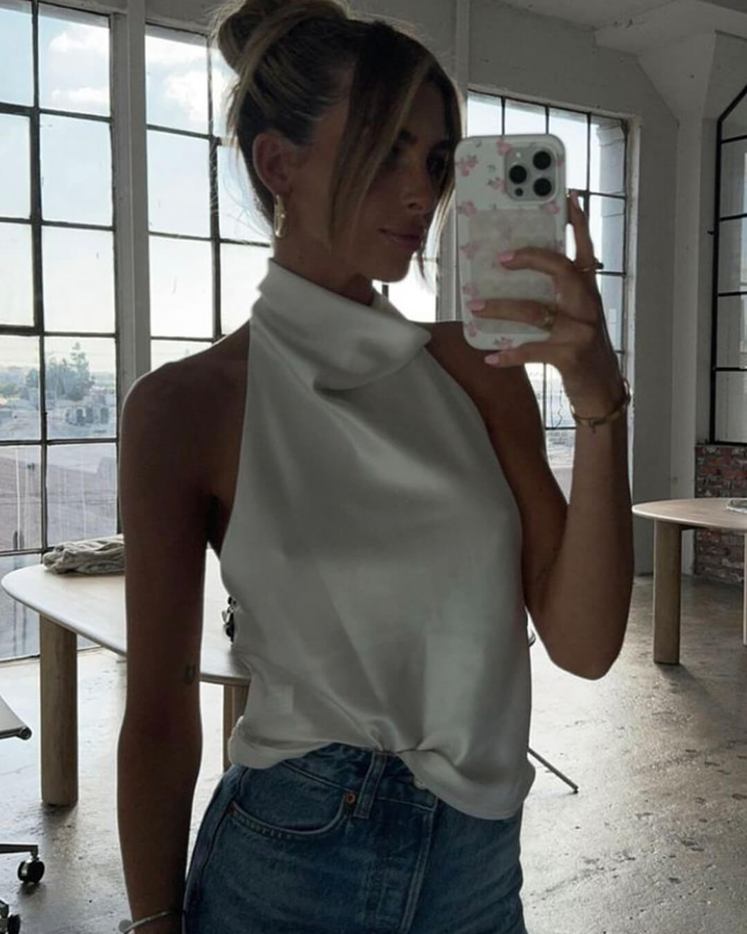 Dames Getailleerde Top – Halter, Geschikt voor Zomer en Casual Gebruik