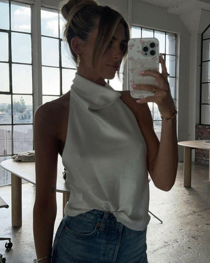 Dames Getailleerde Top – Halter, Geschikt voor Zomer en Casual Gebruik